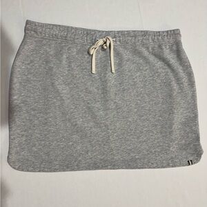 GAP Gray Heather Fleece Mini Skirt XXL Elastic Waist Drawstring Casual Comfort